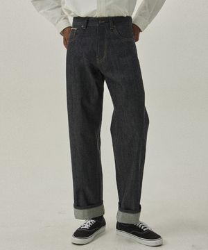 크리서트 7513 버튼플라이 스트레이트핏 셀비지 로우 데님팬츠