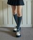 [2EA 1SET] BASIC KNEE HIGH SOCKS_CHARCOAL