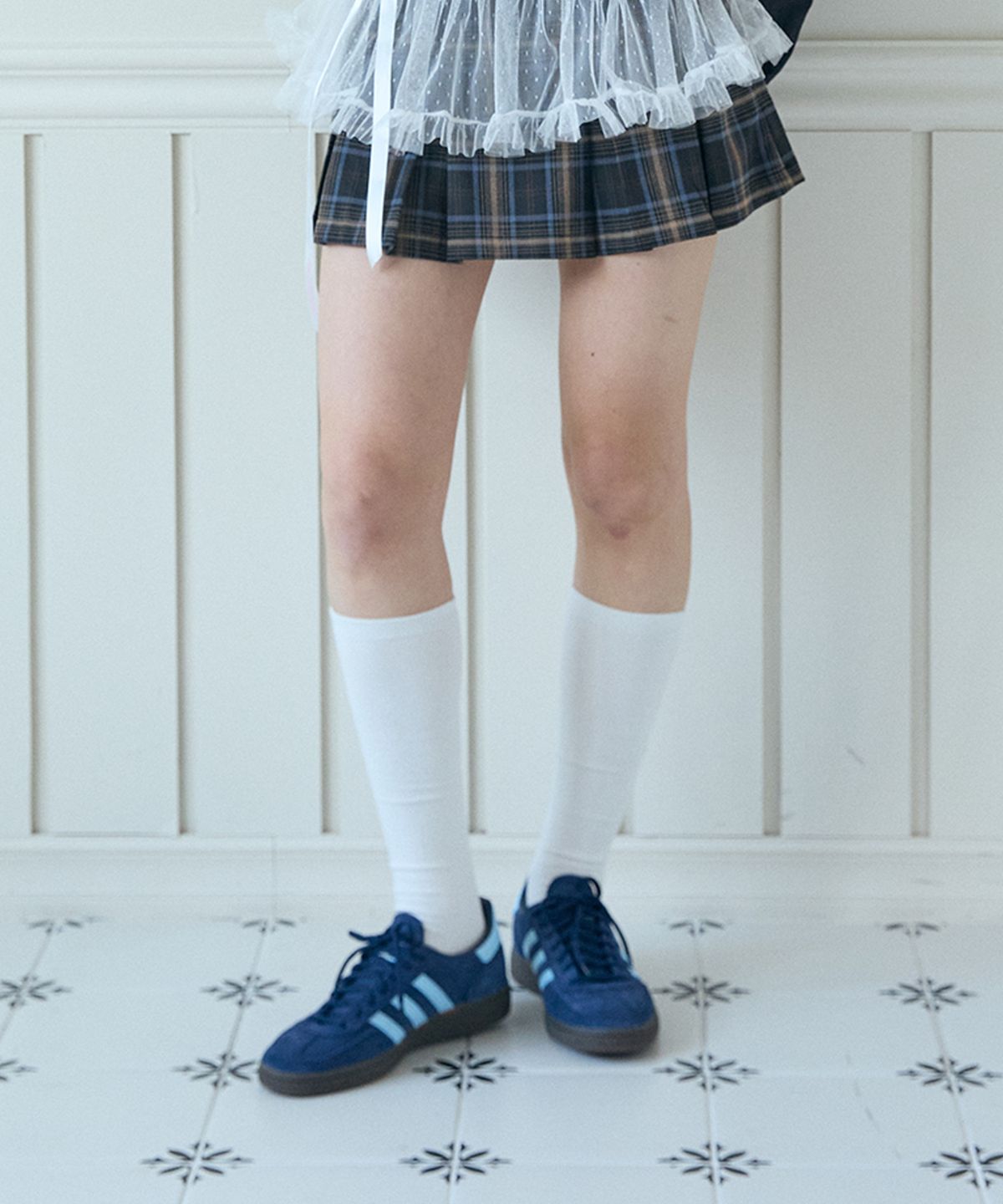 핑크파인애플(PINK PINEAPPLE) [2EA 1SET] BASIC KNEE HIGH SOCKS_IVORY