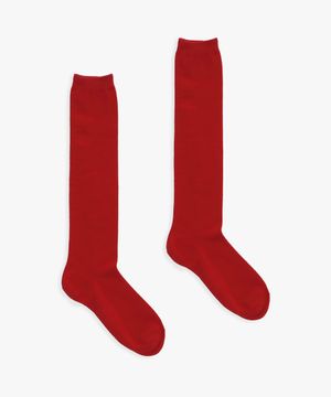 [2EA 1SET] BASIC KNEE HIGH SOCKS_RED