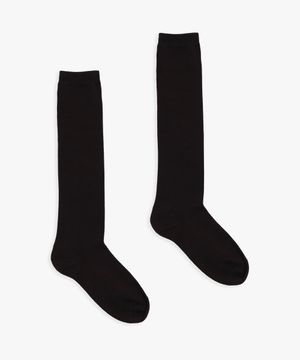 [2EA 1SET] BASIC KNEE HIGH SOCKS_BROWN