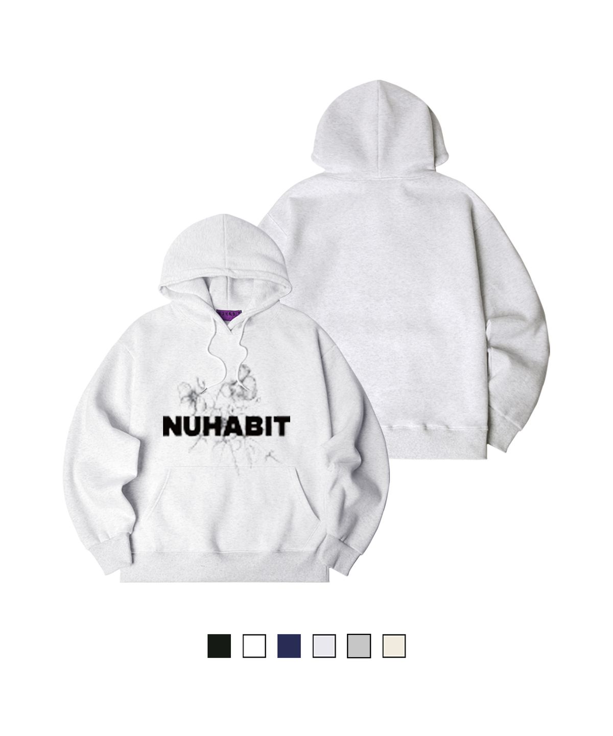 뉴해빗(NUHABIT) N/H VIOLET 오버핏 기모 후드 (SOH4-4NH1229)