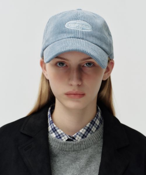 MUSINSA | DEPOUND Suede Patch Corduroy Ball Cap [Smoke Blue]