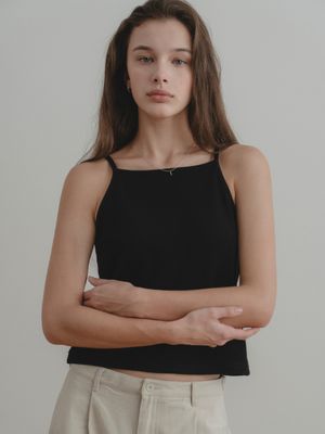 MN waffle sleeveless (black)