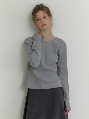 Raglan waffle t-shirt (gray)