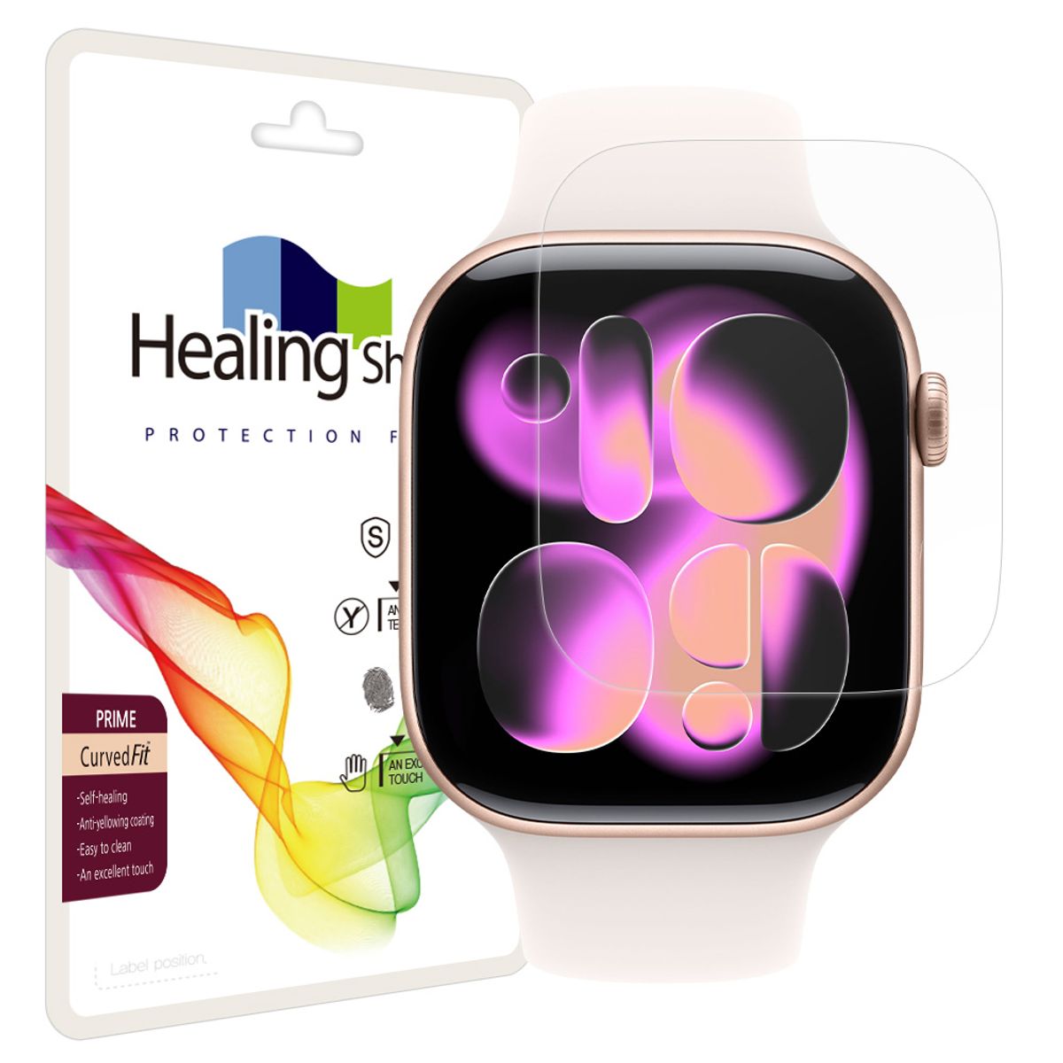 힐링쉴드(HEALINGSHIELD) 애플워치11/10 42mm 프라임 고광택 액정보호필름 2매