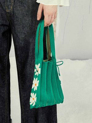 Lucky Pleats Knit S Daisy Garden Jelly Green