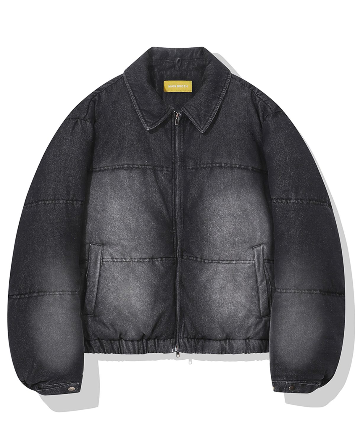 메인부스(MAINBOOTH) Vintage Denim Puffer Jacket(BLACK)