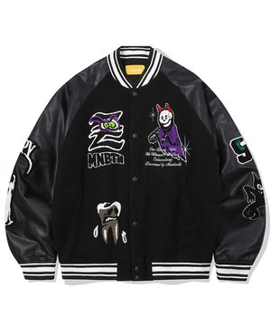 Creepy Devil Varsity Jacket(BLACK)
