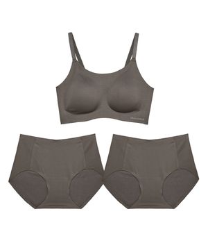 [브라1+팬티2] 모달 일체형 스트랩 브라팬티 세트