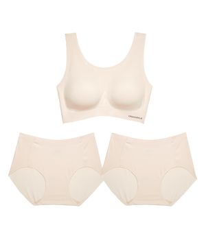 [브라1+팬티2] 모달 일체형 U넥 브라팬티 세트