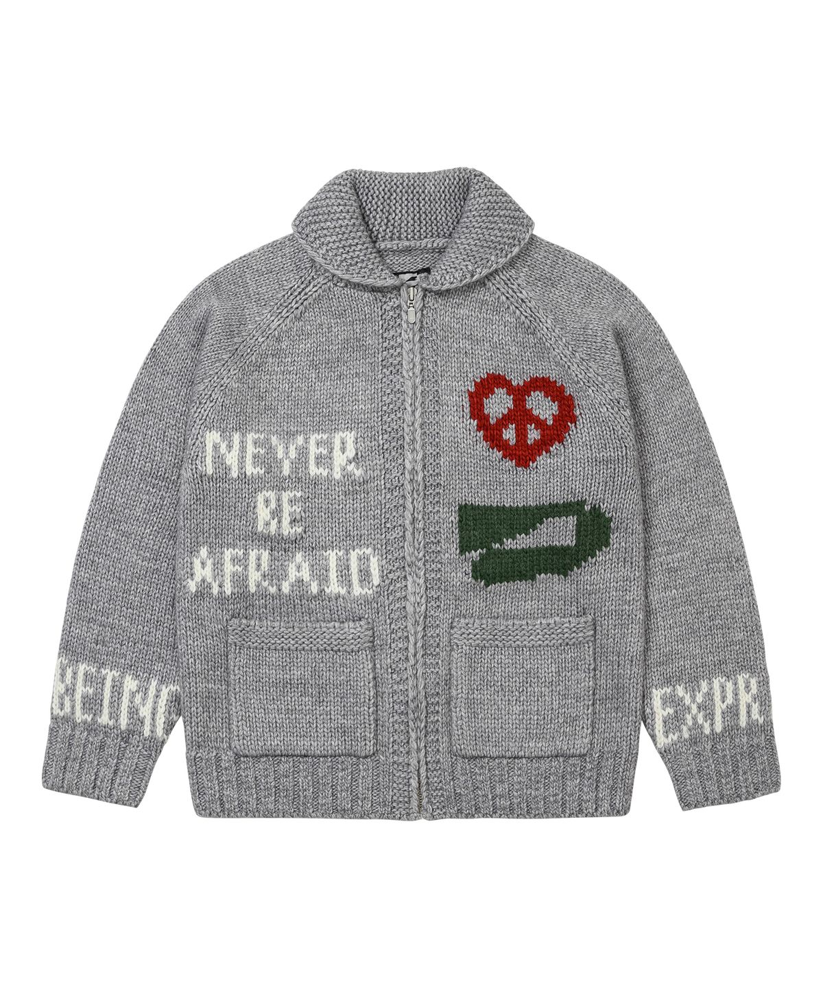 웰빙익스프레스(WELLBEING EXPRESS) Peace Cowichan Cardigan Grey