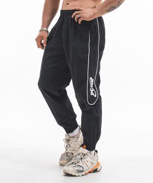 P2452 파이핑 윈드브레이커 조거팬츠 [블랙]