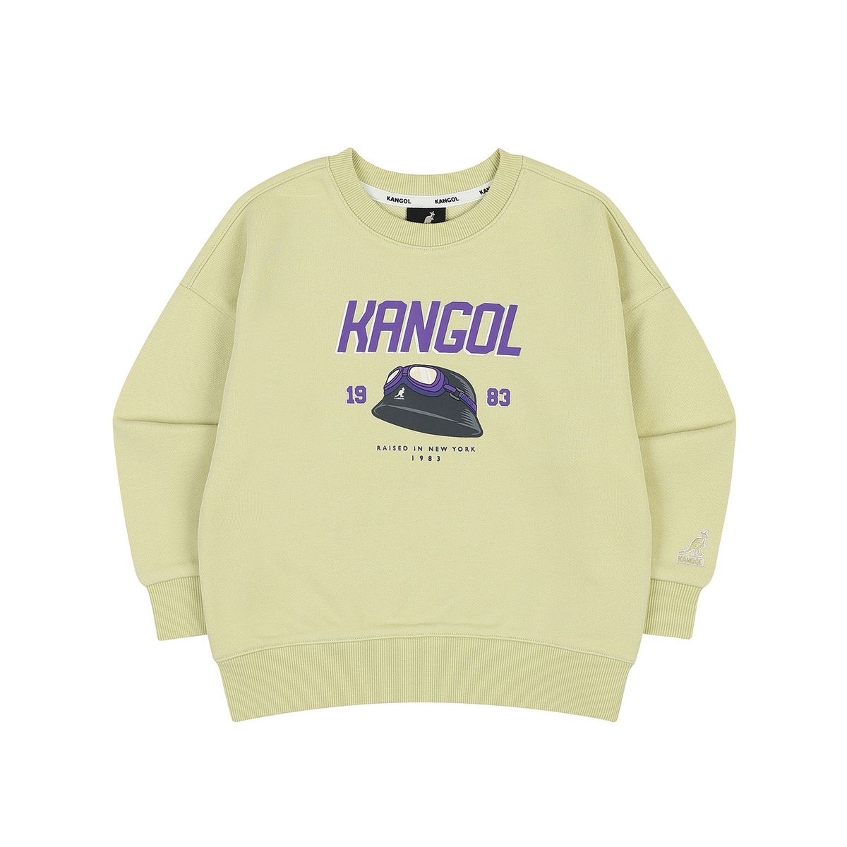 캉골키즈(KANGOL KIDS) 헬멧 그래픽 포인트 스웻셔츠 QD 0009 라임
