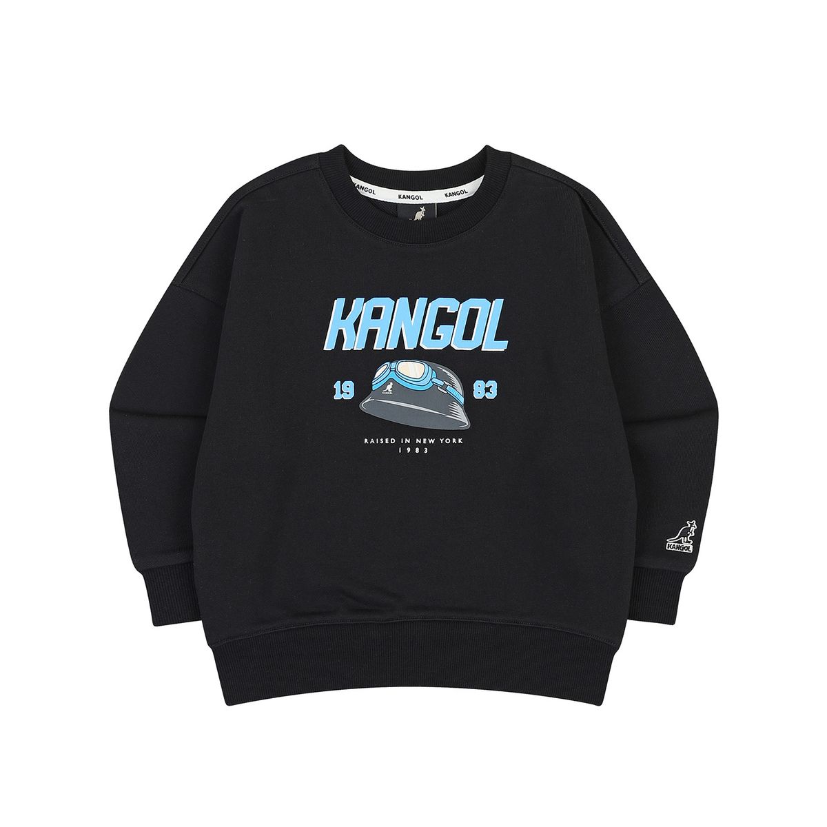 캉골키즈(KANGOL KIDS) 헬멧 그래픽 포인트 스웻셔츠 QD 0009 블랙