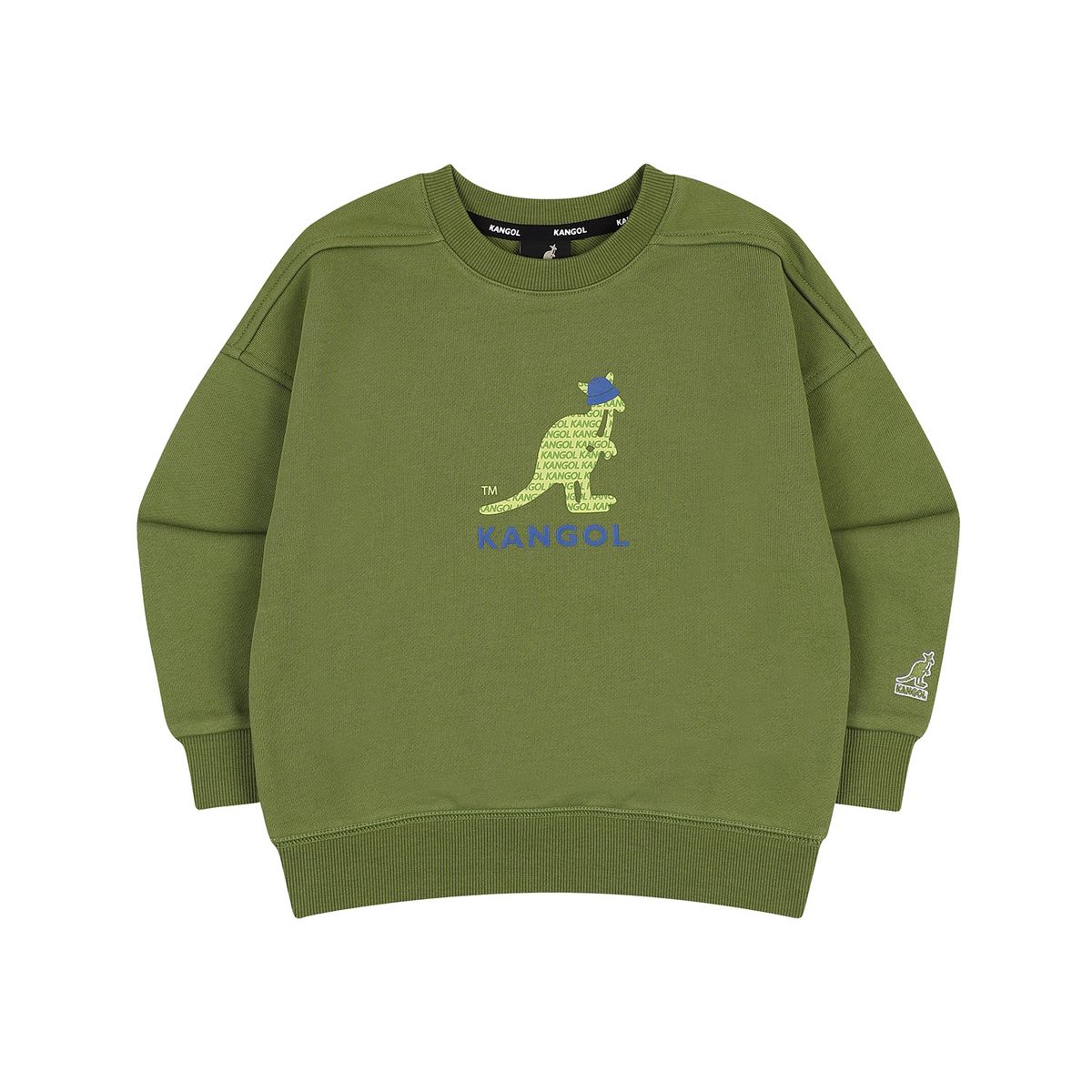 캉골키즈(KANGOL KIDS) 빅 심볼 오버핏 스웻셔츠 QD 0010 카키