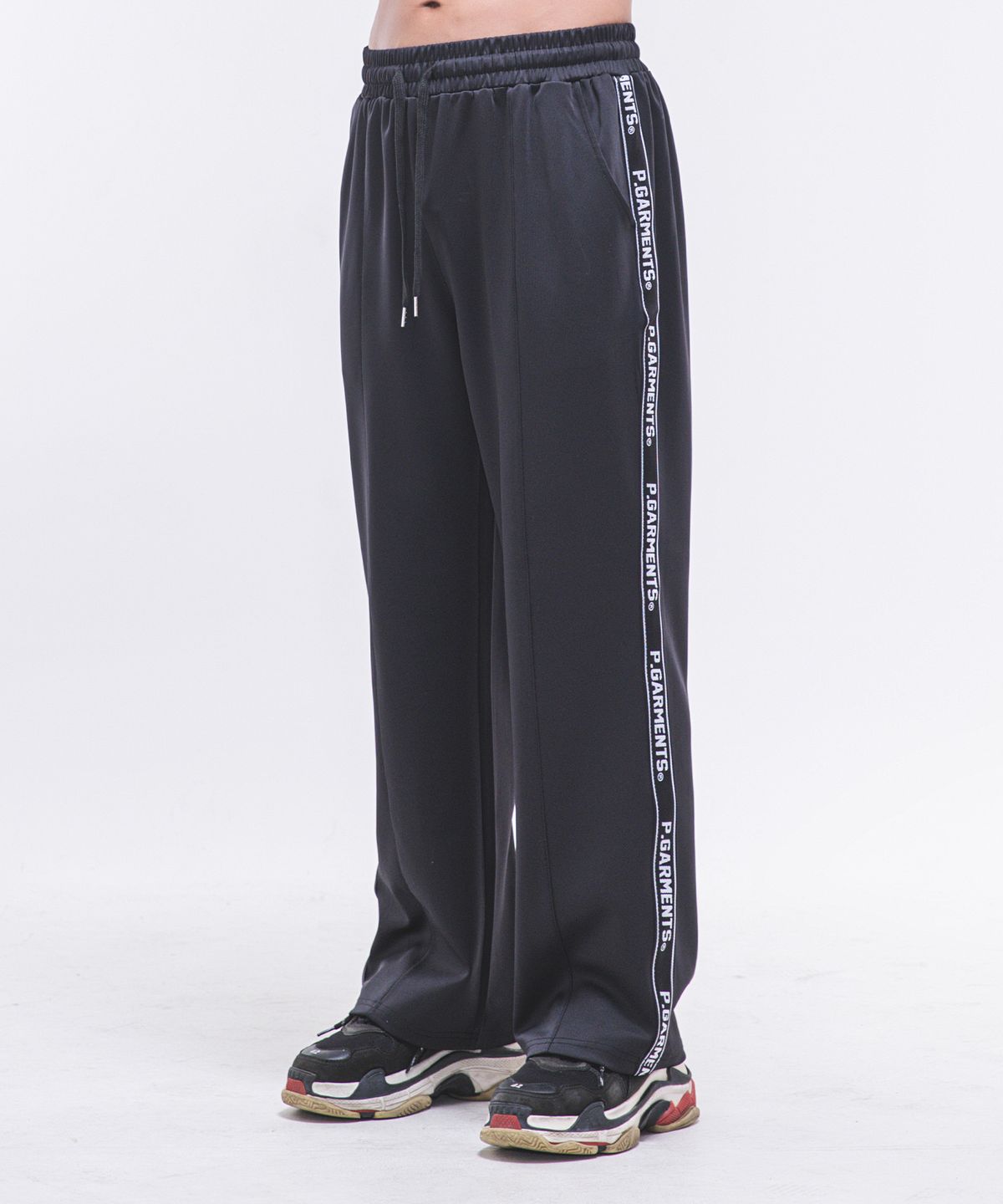 피지컬가먼츠(PHYSICAL GARMENTS) P2454 레터링라인 져지 팬츠 [블랙]
