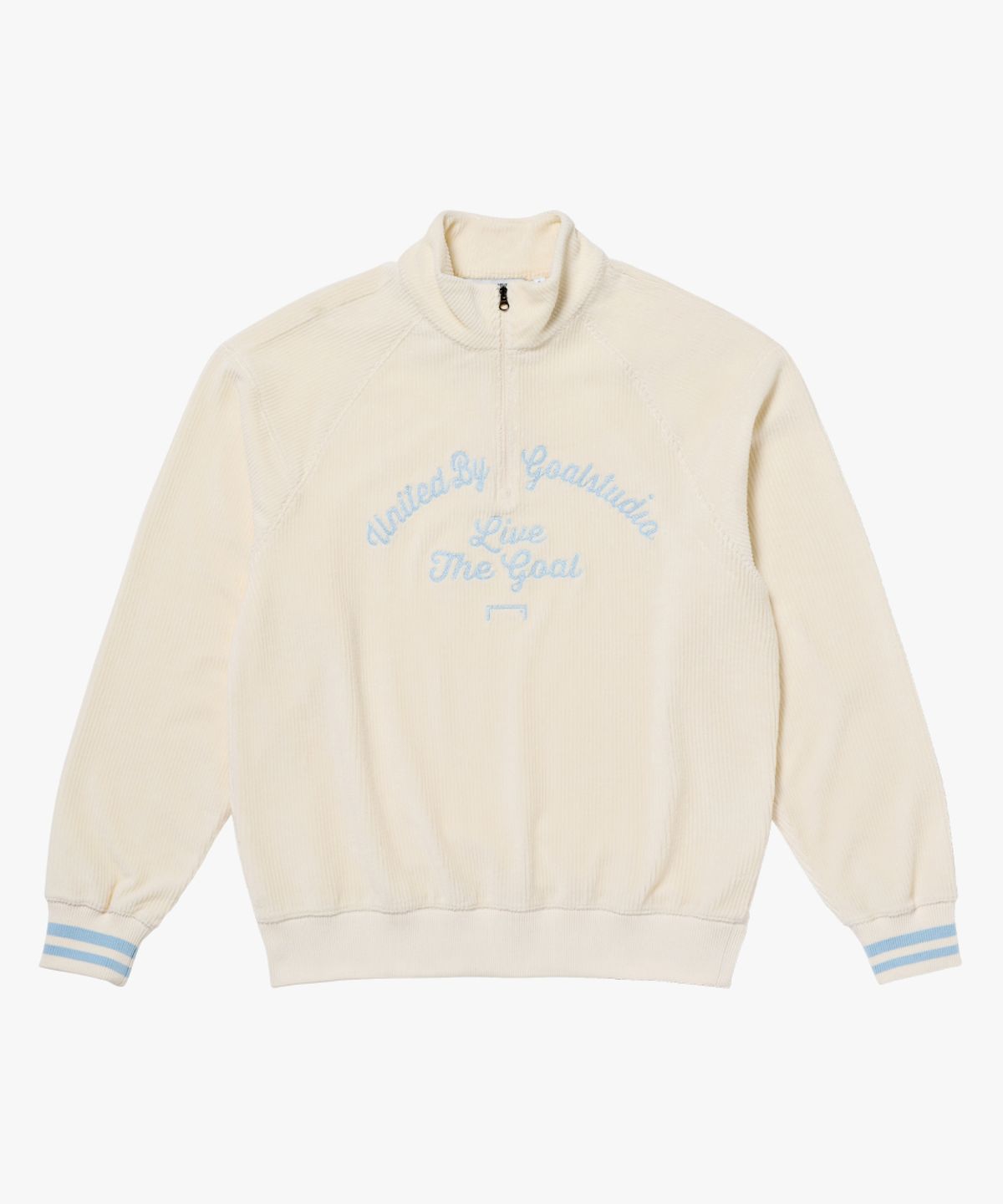 골스튜디오(GOALSTUDIO) CORDUROY QUARTER ZIP-UP-CREAM