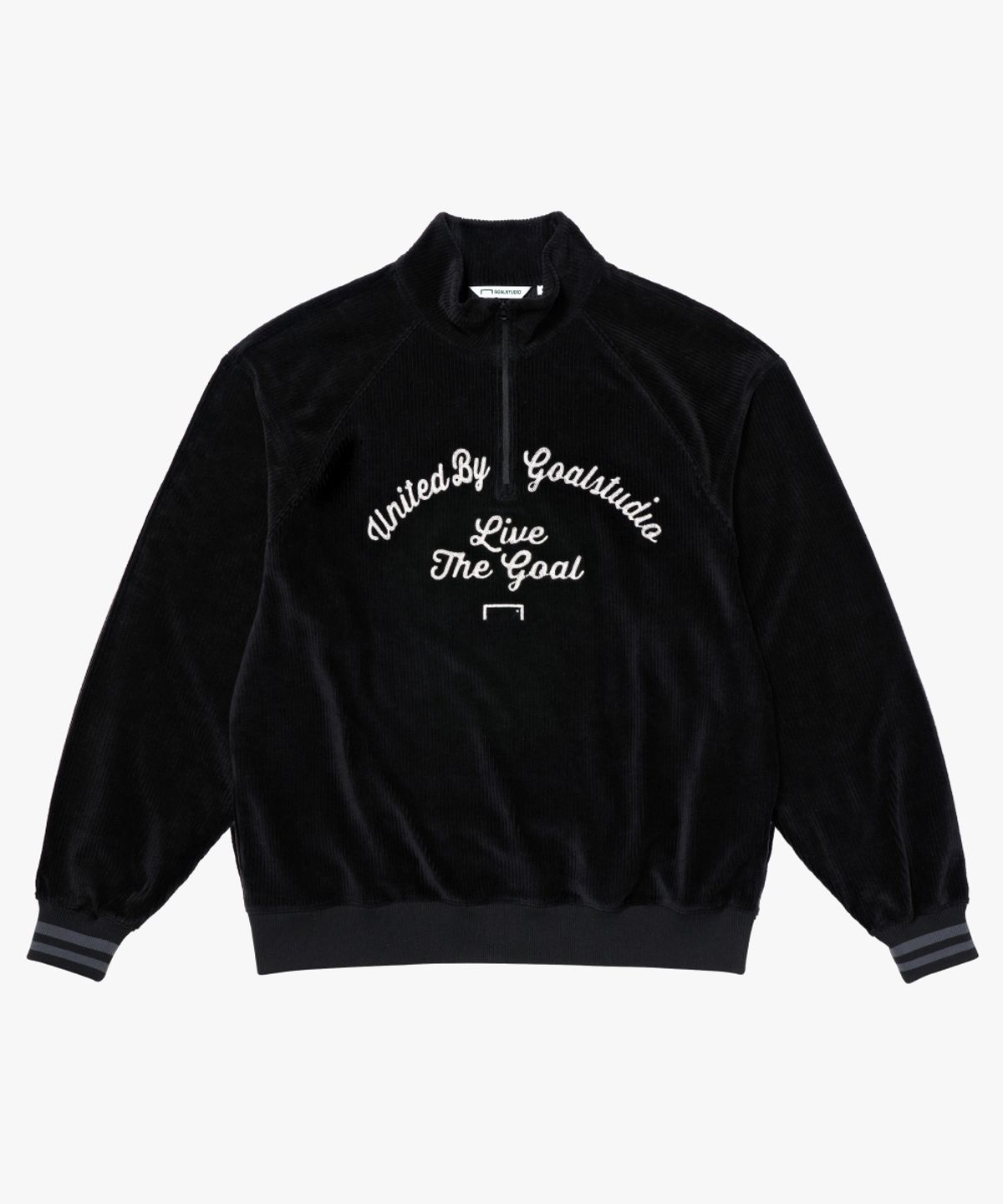 골스튜디오(GOALSTUDIO) CORDUROY QUARTER ZIP-UP-BLACK