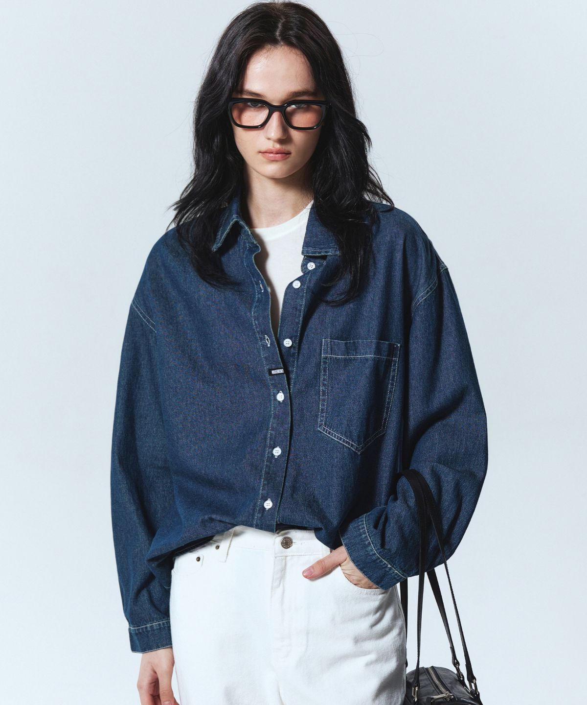 닉앤니콜(NICK&NICOLE) MINIMAL CLASSIC DENIM SHIRTS_BLUE