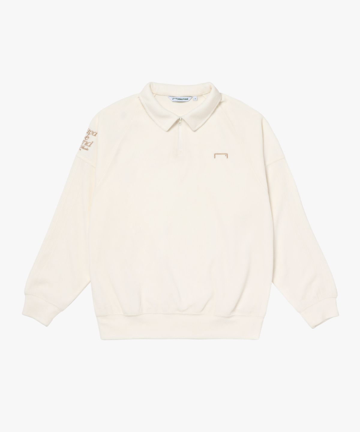 골스튜디오(GOALSTUDIO) STADIUM STITCH FLEECE POLO SHIRT-OFF WHITE