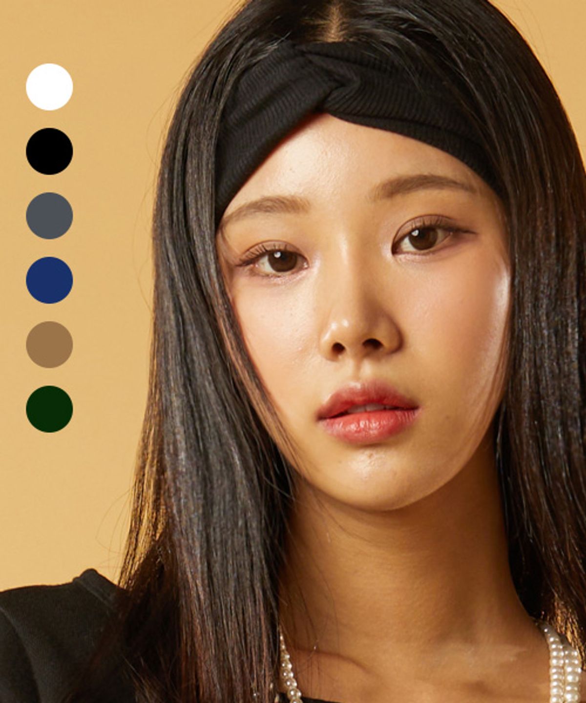콜릿(KOLEAT) [6colors] 베이직 꽈배기 레이어드 니트 골지 헤어밴드