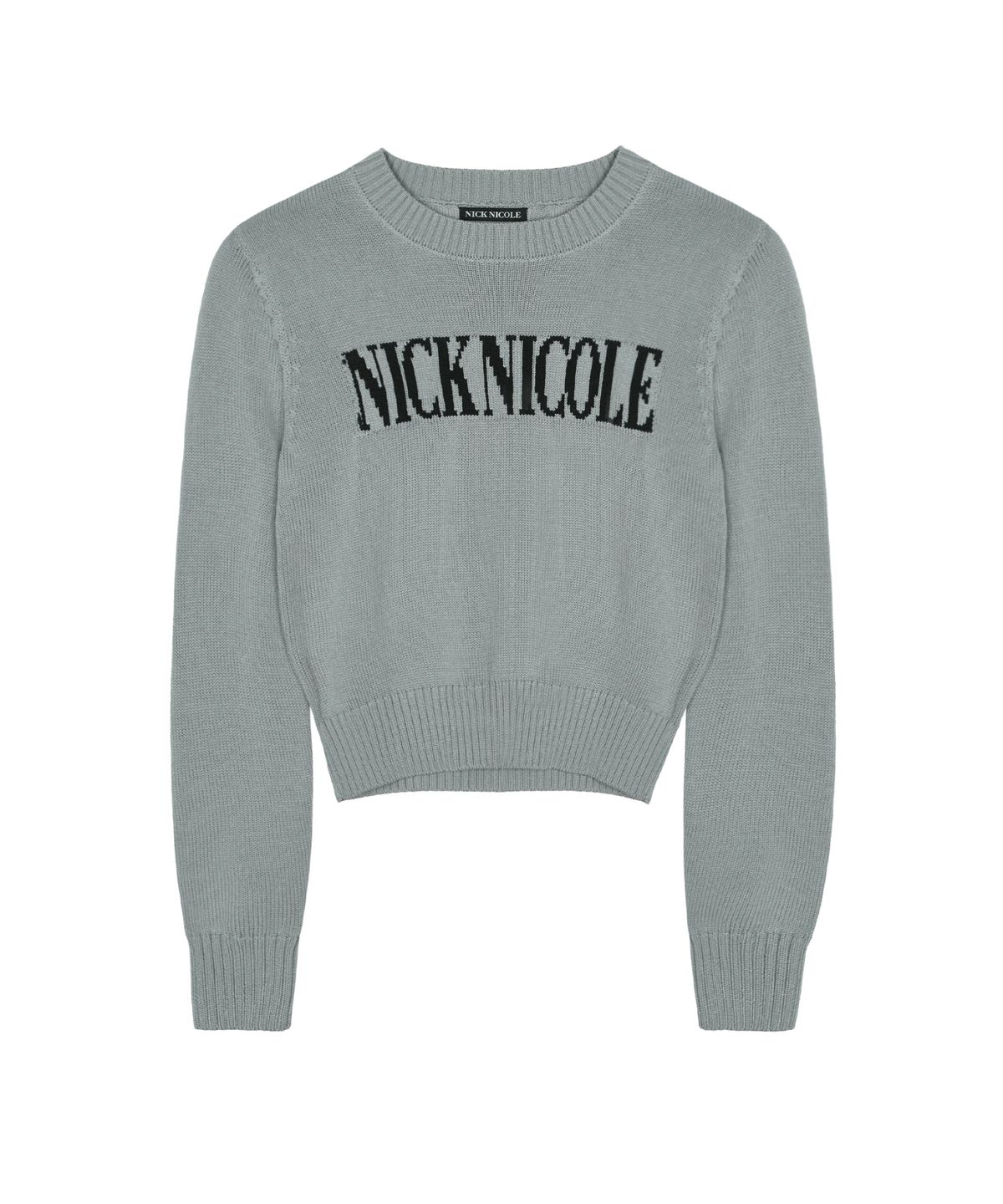 닉앤니콜(NICK&NICOLE) NICOLE LETTERING JAQUARD KNIT_GRAY