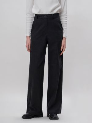 Bark linen pants (black)