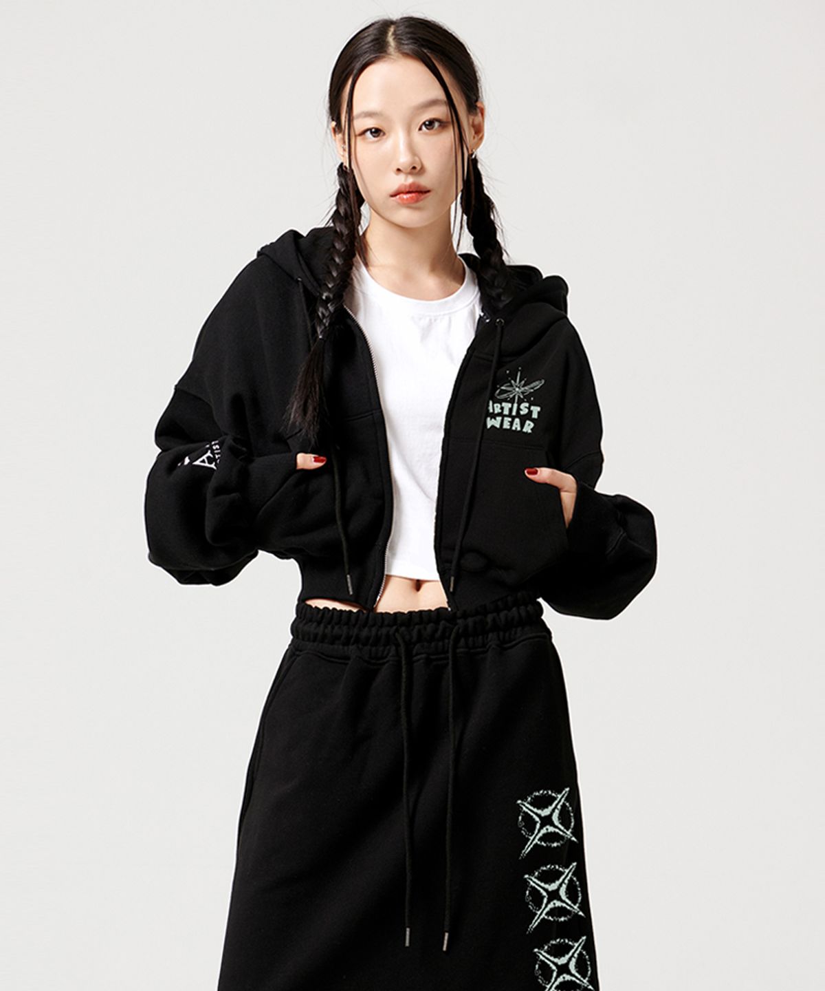 아티스트웨어(ARTISTWEAR) [ATW] 일루전 크롭후드집업