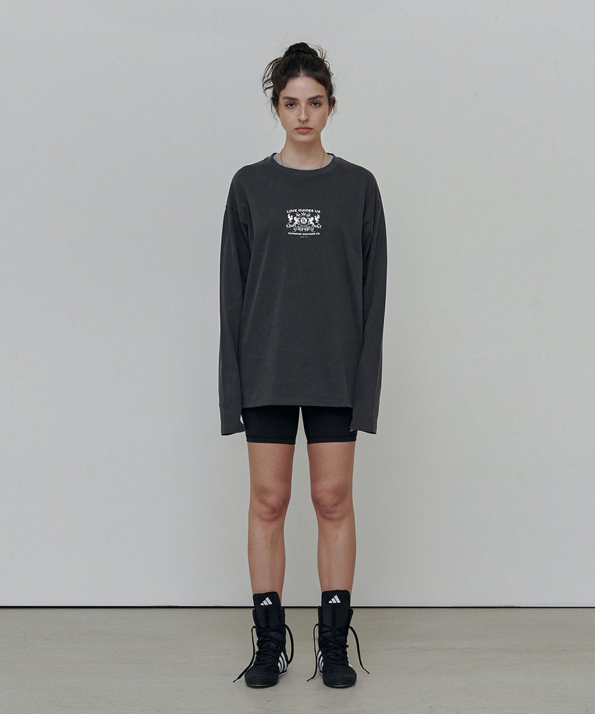 애니타임로릭(ANYTIME LOREAK) ROSE DYEING LONG SLEEVE-CHARCOAL(W)