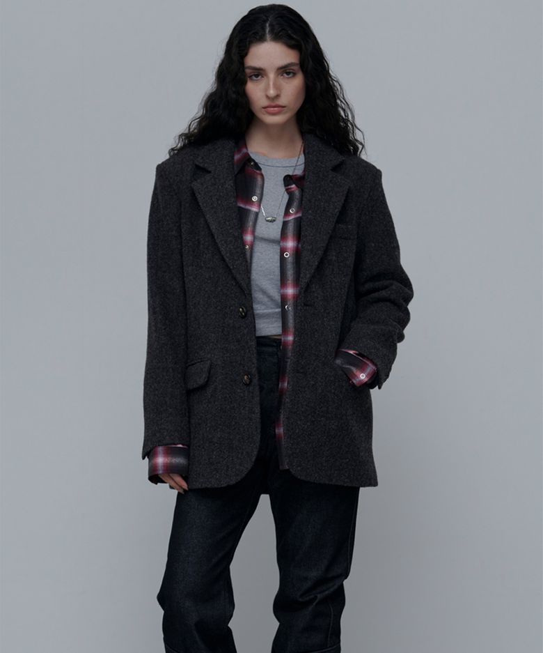 DAISY OVER SIZED BLAZER-CHARCOAL(W)