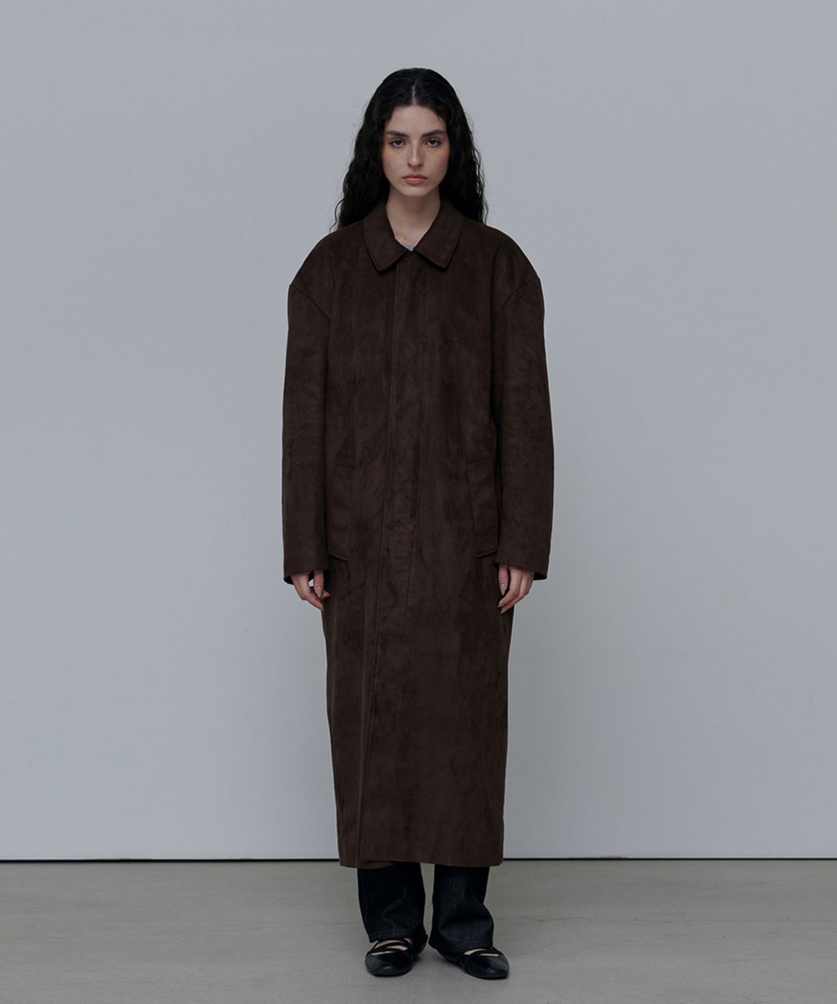 애니타임로릭(ANYTIME LOREAK) DAHLIA MAC COAT-BROWN(SUEDE)(W)