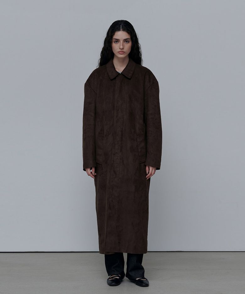 DAHLIA MAC COAT-BROWN(SUEDE)(W)