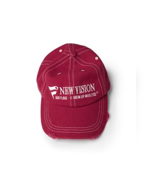 NEW VISION DESTROYED WASHED CAP (STITCH RED)