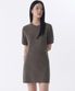 우먼즈 크루 넥 니트 미니 드레스 [카키 브라운]