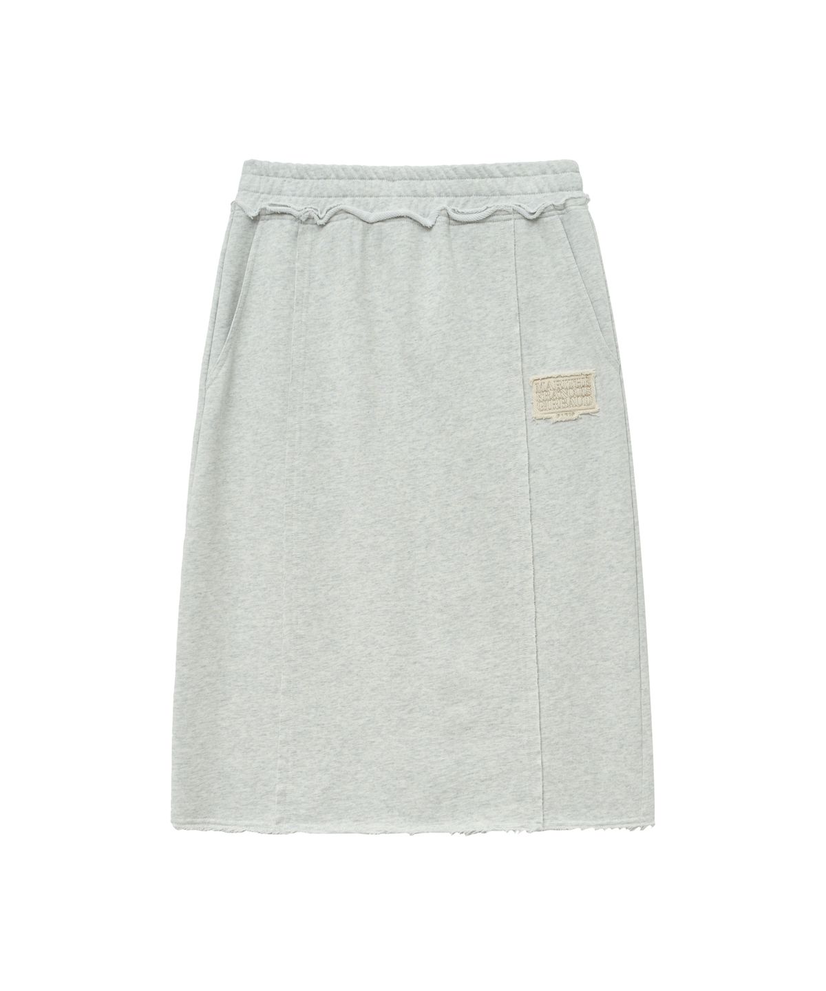 마리떼 프랑소와 저버(MARITHÉ + FRANҪOIS GIRBAUD) W CLASSIC LOGO DENIM PATCH SWEAT SKIRT light heather gray