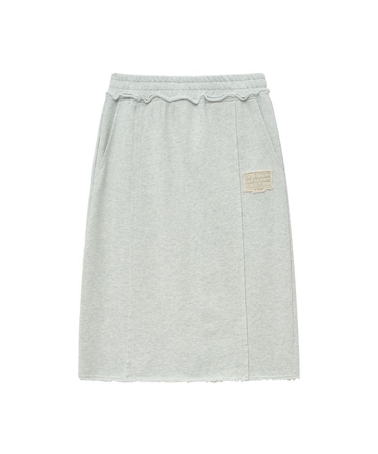 W CLASSIC LOGO DENIM PATCH SWEAT SKIRT light heather gray
