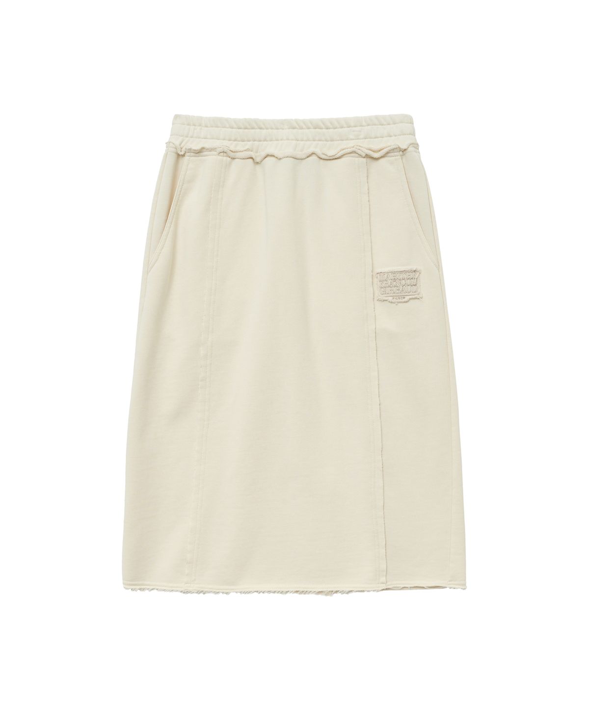 마리떼 프랑소와 저버(MARITHÉ + FRANҪOIS GIRBAUD) W CLASSIC LOGO DENIM PATCH SWEAT SKIRT ivory