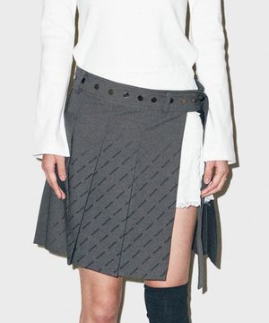 S4.00 Logo print wrap skirt