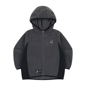 우븐 믹스 플리스 후디드 점퍼 QD 0003 차콜