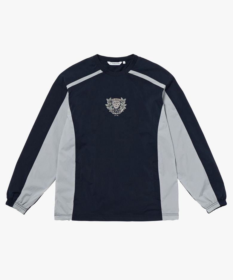 EMBLEM BRUSH LINED WIND PULLOVER-NAVY