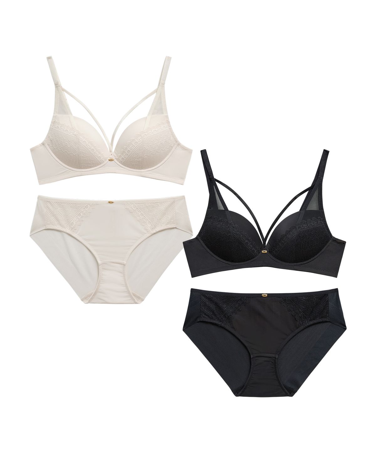 원더브라(WONDERBRA) [2PACK] 하트핏 노와이어 브라팬티 세트