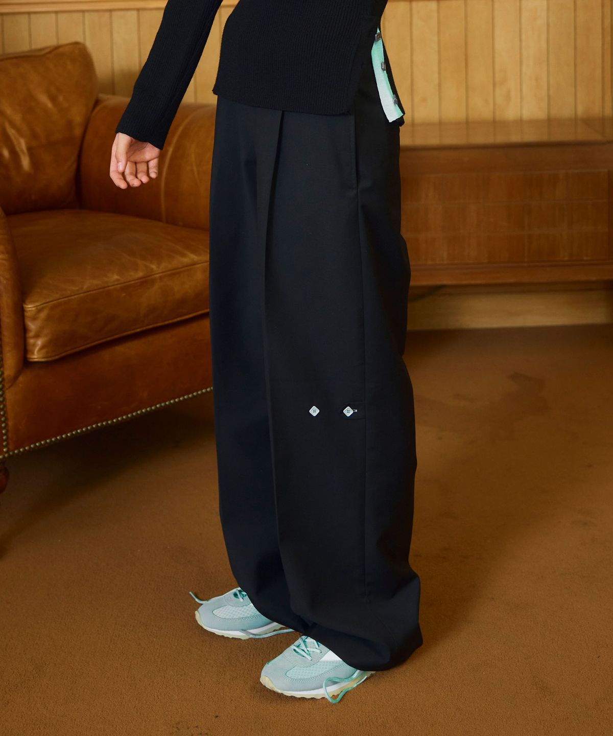헤레틱(HERETIC) BUTTON TROUSER / black