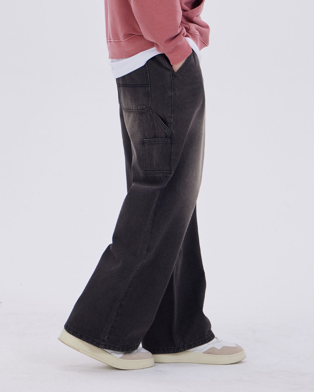 디스펑트(DYSFUNCT) KEY RING WASHING DENIM PANTS(BLACK)