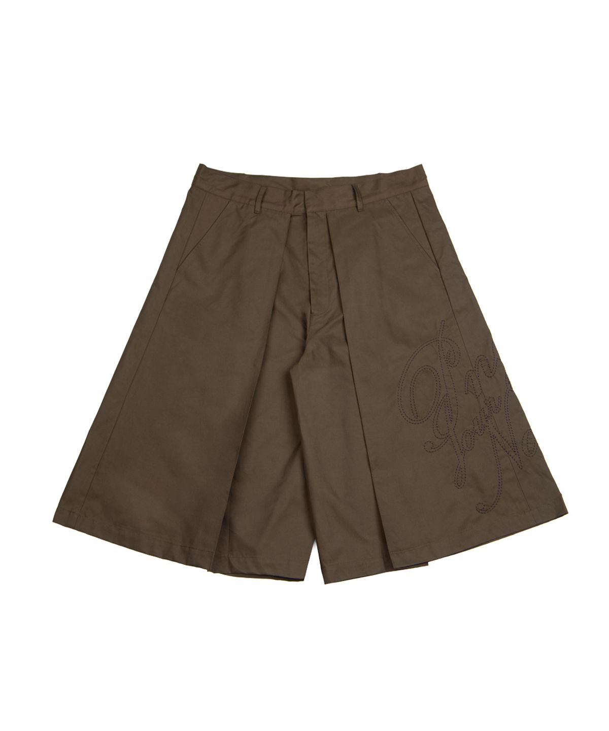 피엔지 저널(PNG JOURNAL) PLEATED  BERMUDA SHORTS -   DARK BEIGE