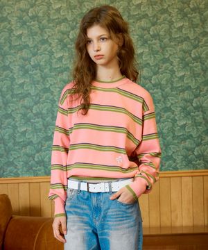 VINTAGE STRIPE KNIT / pink