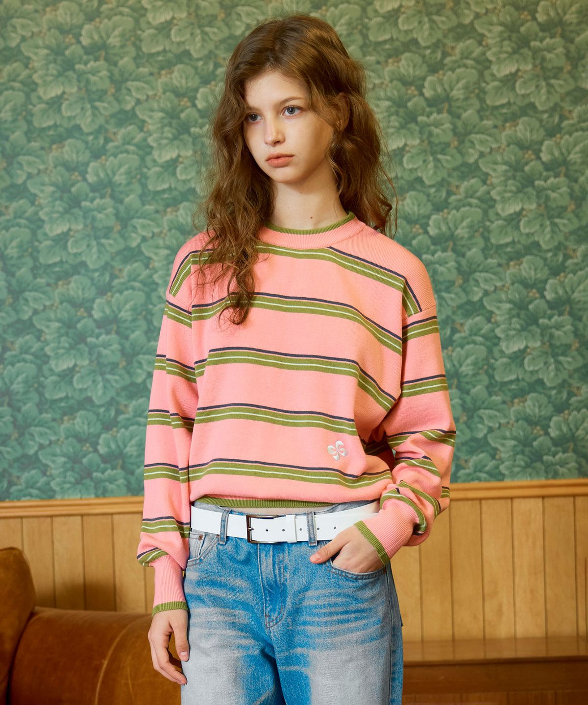 헤레틱(HERETIC) VINTAGE STRIPE KNIT / pink