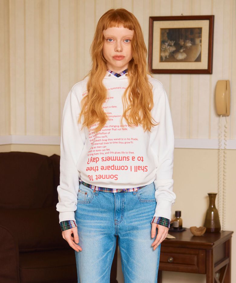 SONNET 18 HOODIE (STANDARD) / white pink