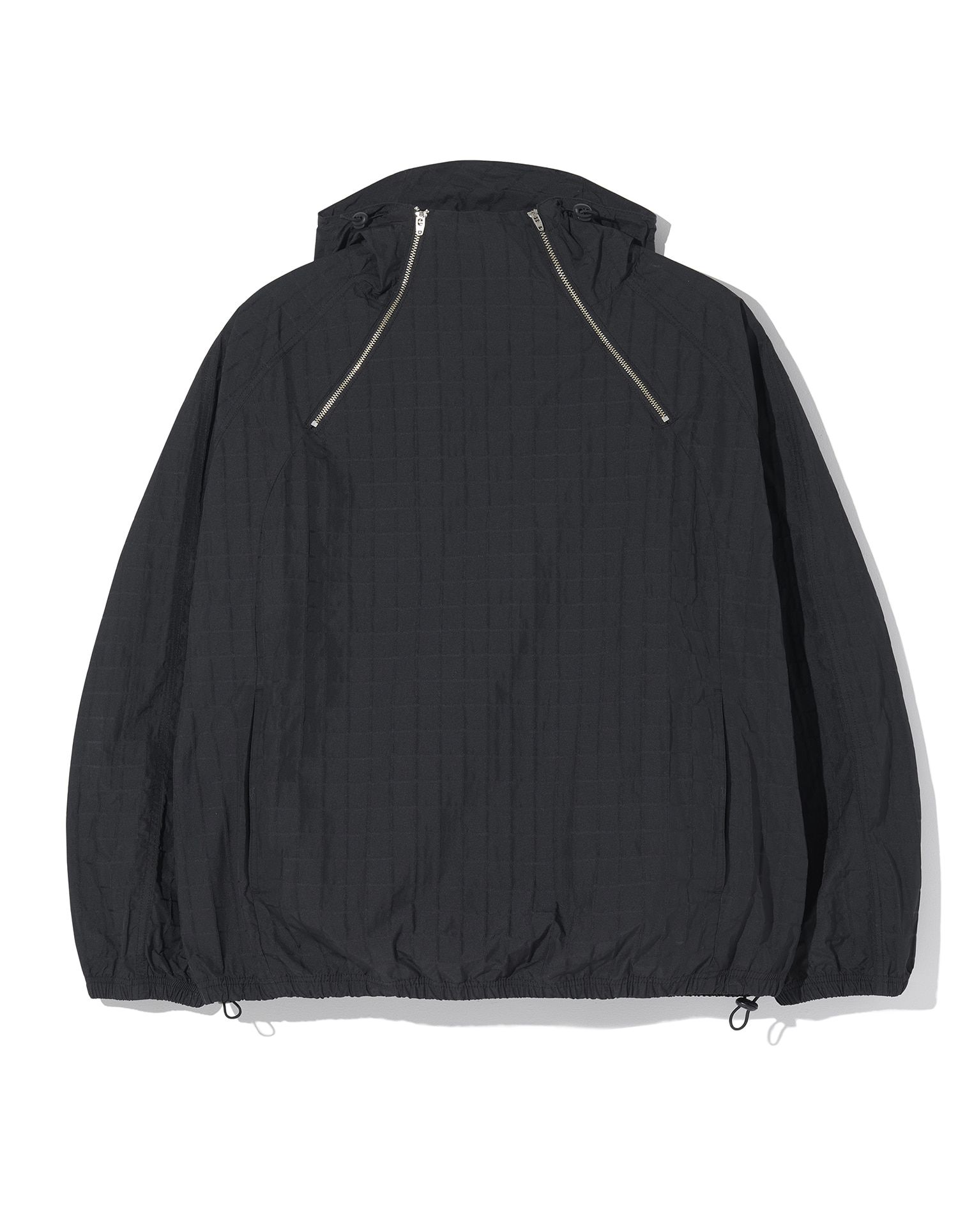 MUSINSA | LORES Plaid Zip Anorak - Black