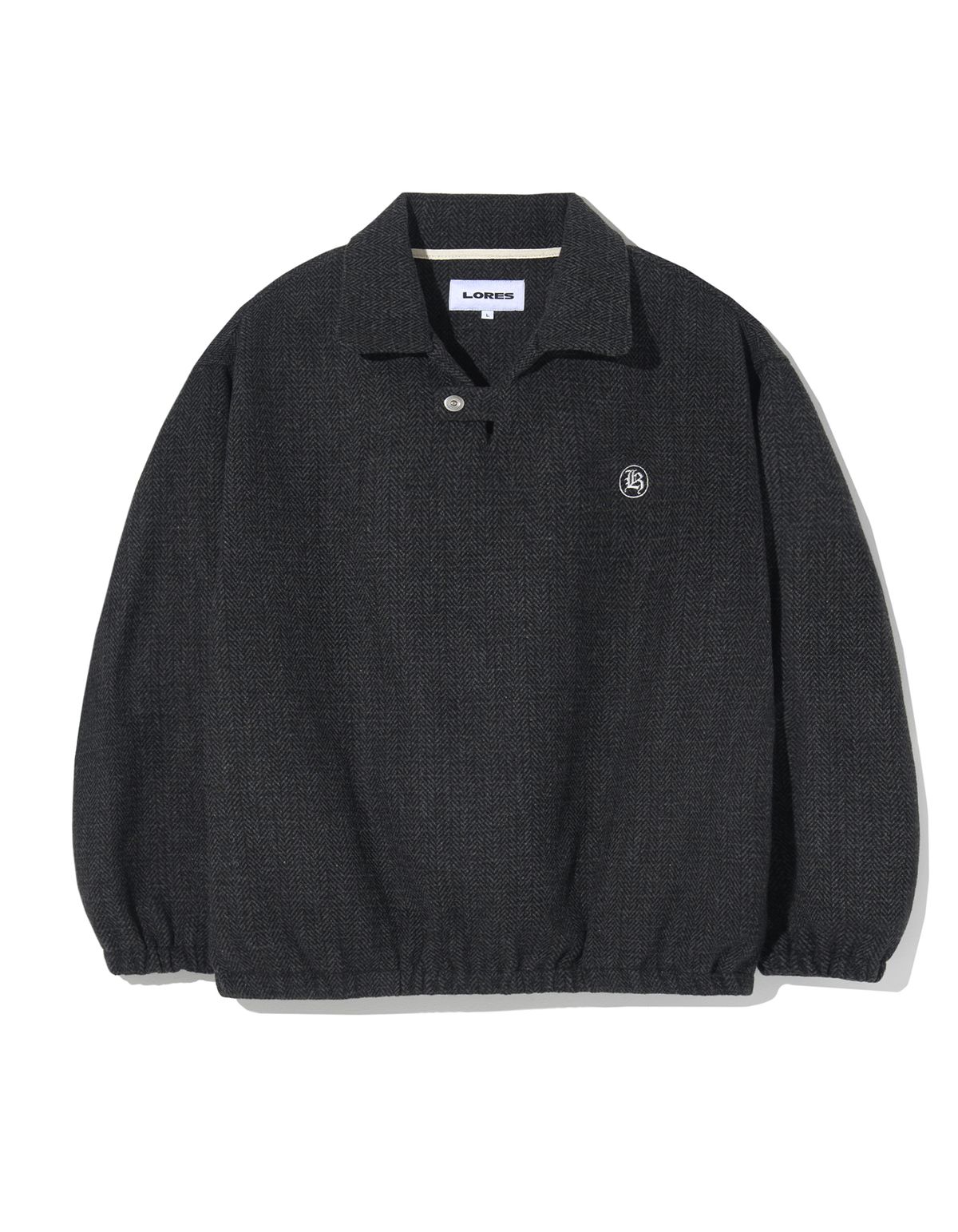 로어즈(LORES) Herringbone Collar Pullover - Charcoal